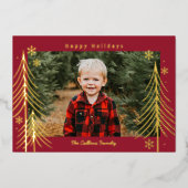 Winter Scene Folie Kerstkaart Feestdagenkaart (Voorkant)