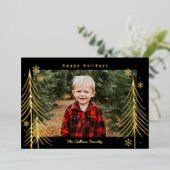 Winter Scene Folie Kerstkaart Feestdagenkaart (Staand Voorkant)