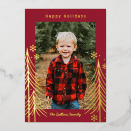 Winter Scene Folie-kerstkaart Folie Feestdagenkaart