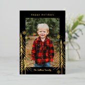 Winter Scene Folie Kerstkaart Folie Feestdagenkaart (Staand Voorkant)