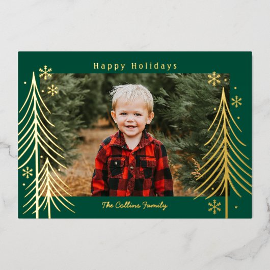 Winter Scene Folie Kerstkaart Kerstmis Kaart (Voorkant)