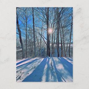 Winter Scene Forest met sneeuwlandschap Briefkaart