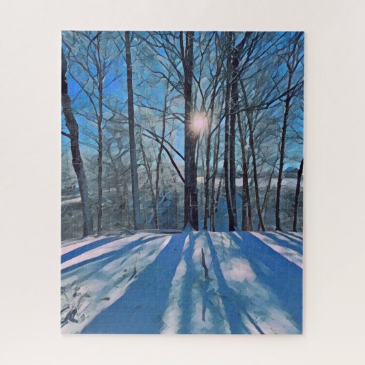 Winter Scene Forest met sneeuwlandschap Legpuzzel (Verticaal)