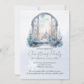 Winter Scene Forest Pine Tree Waterverf Kerst Kaart (Voorkant)