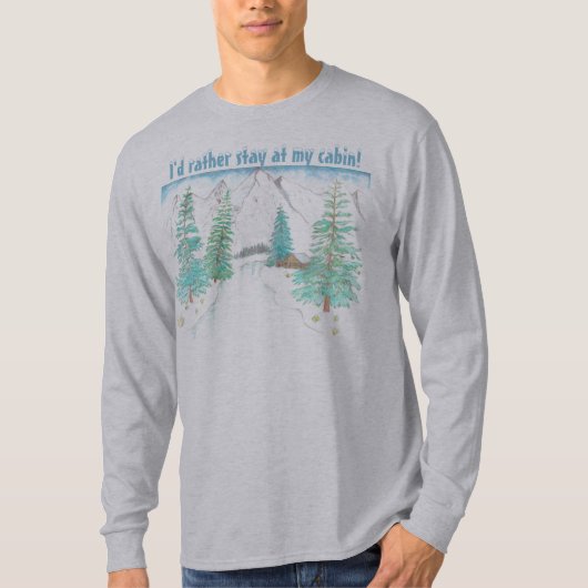 Winter Scene Grijs Mannen T-shirt (Voorkant)