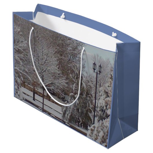 Winter Scene Groot Cadeauzakje (Achterkant Gekanteld)