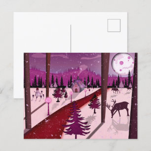 Winter Scene Holiday Briefkaart