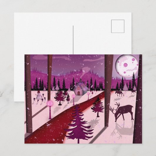 Winter Scene Holiday Briefkaart (Voorkant / Achterkant)