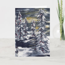 Winter Scene Holiday Greeting Kaart