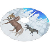 Winter Scene Horses en Sneeuwbomen met Kerstmis Kerstboom Rok (Gekanteld)