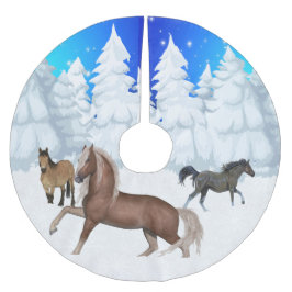 Winter Scene Horses en Sneeuwbomen met Kerstmis Kerstboom Rok