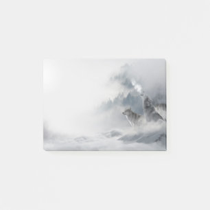 Winter Scene Howling Wolf en Mate Post-it® Notes
