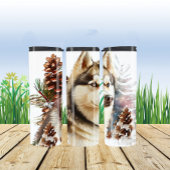 Winter Scene Husky Thermosbeker