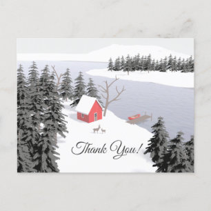 Winter Scene Illustratie Feestdagenkaart