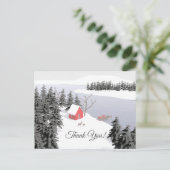 Winter Scene Illustratie Feestdagenkaart (Staand voorkant)