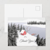 Winter Scene Illustratie Feestdagenkaart (Voorkant / Achterkant)