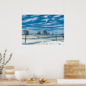 Winter Scene in Moonlight door Henry Farrer Poster (Keuken)