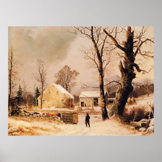 Winter Scene in New England door Durrie Poster (Voorkant)