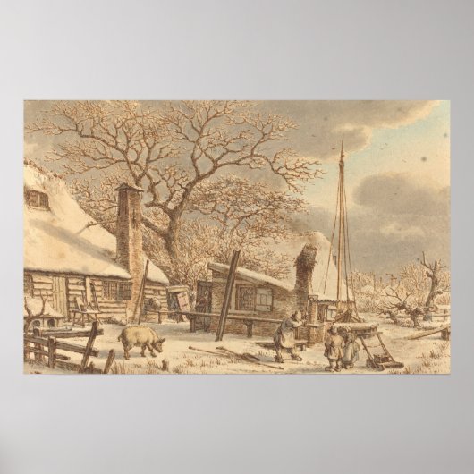 Winter Scene - Jacob Cats Fine Art Poster (Voorkant)