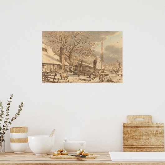 Winter Scene - Jacob Cats Fine Art Poster (Keuken)