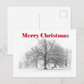 Winter Scene Kerst Kaart (Briefkaart) (Voorkant / Achterkant)