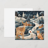 Winter Scene Kerstmis Bosdieren Bedankkaart (Voorkant / Achterkant)
