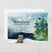 Winter Scène Kerstmis Groeten van New Home Aankondigingskaart (Voorkant / Achterkant)