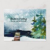 Winter Scène Kerstmis Groeten van New Home Aankondigingskaart (Voorkant)