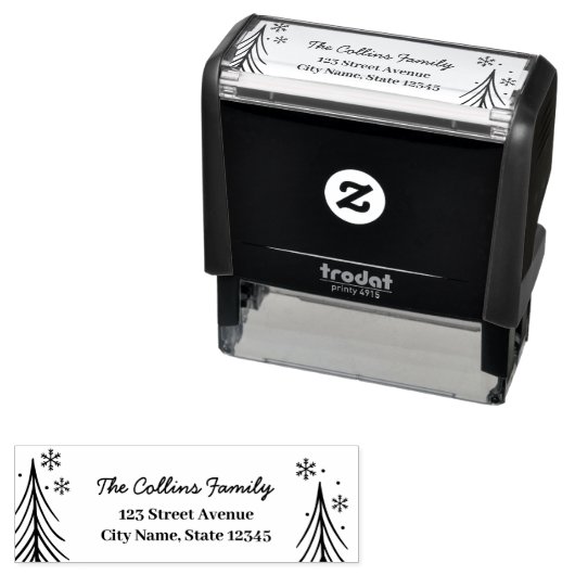 Winter Scene Kerstvakantie Self-Inking Stamp Zelfinktende Stempel (In situ)