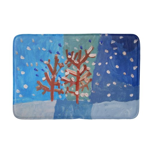 Winter Scene "Kunst voor kinderen" Badmat (Voorkant)