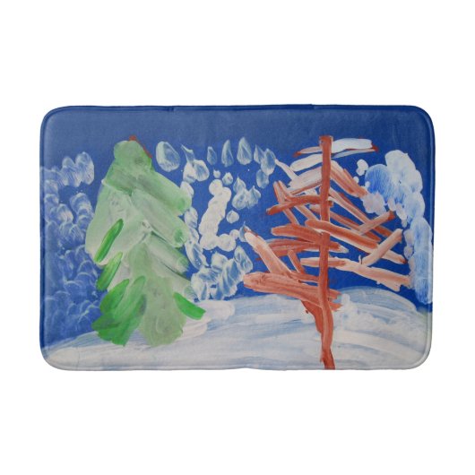 Winter Scene "Kunst voor kinderen" Badmat (Voorkant)