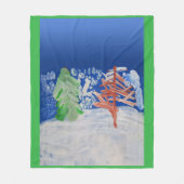 Winter Scene "Kunst voor kinderen" Fleece Deken (Voorkant)