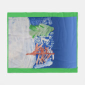 Winter Scene "Kunst voor kinderen" Fleece Deken (Voorkant (Horizontaal))