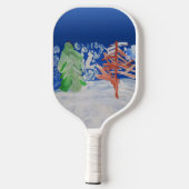 Winter Scene "Kunst voor kinderen" Pickleball Paddle (Achterkant)