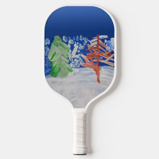 Winter Scene "Kunst voor kinderen" Pickleball Paddle (Voorkant)