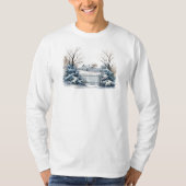 Winter Scene Lange Mouw T-shirt (Voorkant)