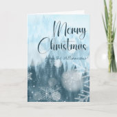 Winter scène Lukas 2:14 Heerlijkheid aan God Kerst Kaart (Voorkant)