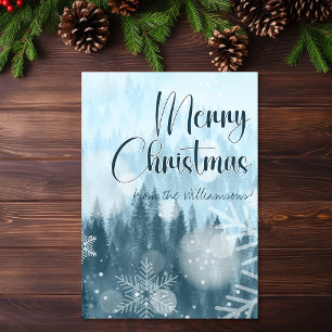 Winter scène Lukas 2:14 Heerlijkheid aan God Kerst Kaart