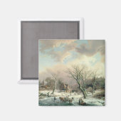 Winter Scene Magneet (Voorkant / Achterkant)