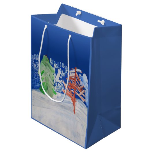 Winter Scene Medium Cadeauzakje (Voorkant Gekanteld)