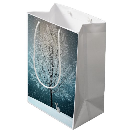 Winter Scene Medium Cadeauzakje (Achterkant Gekanteld)