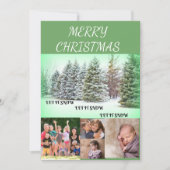 Winter Scene Merry Christmas 4 Photo Collage Feestdagenkaart (Voorkant)