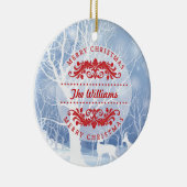 Winter Scene Merry Kerstfamilie Keramisch Ornament (Rechts)