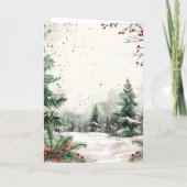 Winter Scene Merry Kerstmis Feestdagen Kaart (Achterkant)