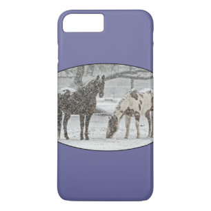 Winter Scene met 2 paarden Case-Mate iPhone Case