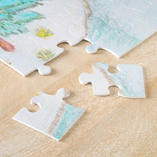 Winter Scene met bergen Jigzaag Puzzle Legpuzzel (Zijkant)