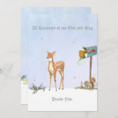 Winter Scene met Deer Religious Kaart (Voorkant / Achterkant)
