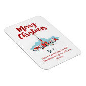 Winter Scene met een Rode Kerk en kerstster Magneet (Rechterzijde)