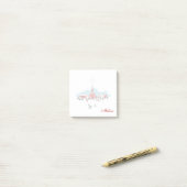 Winter Scene met een Rode Kerk en kerstster Post-it® Notes (Op bureau)