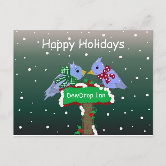 Winter Scene met Little Birdies Feestdagenkaart (Voorkant)